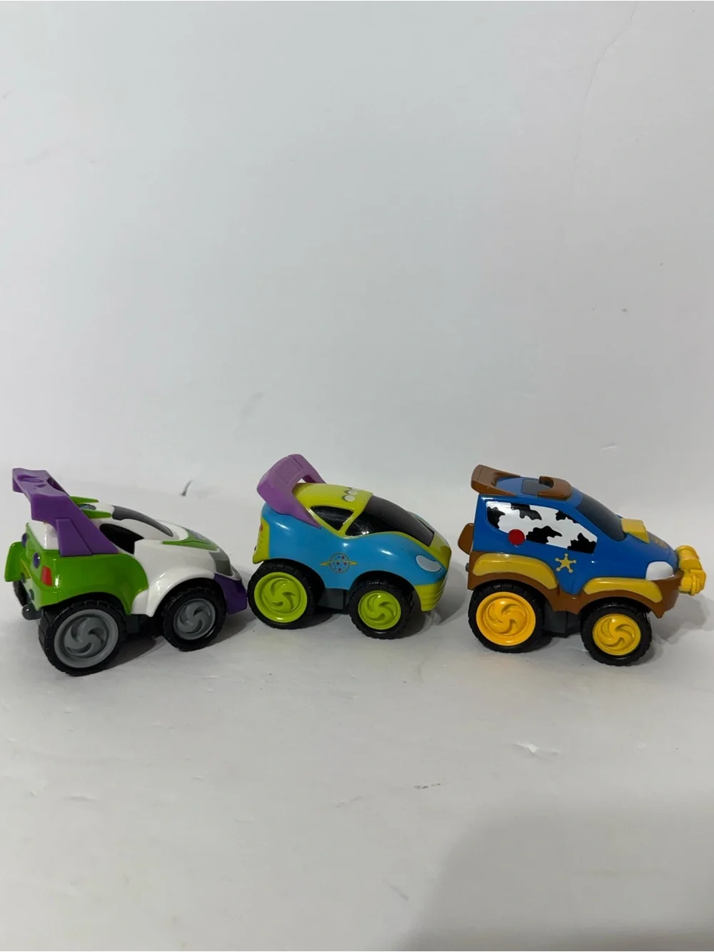 Disney Parks Toy Story Stunt Vehicles Full Set Woody, Buzz, Alien Pull Back Cars